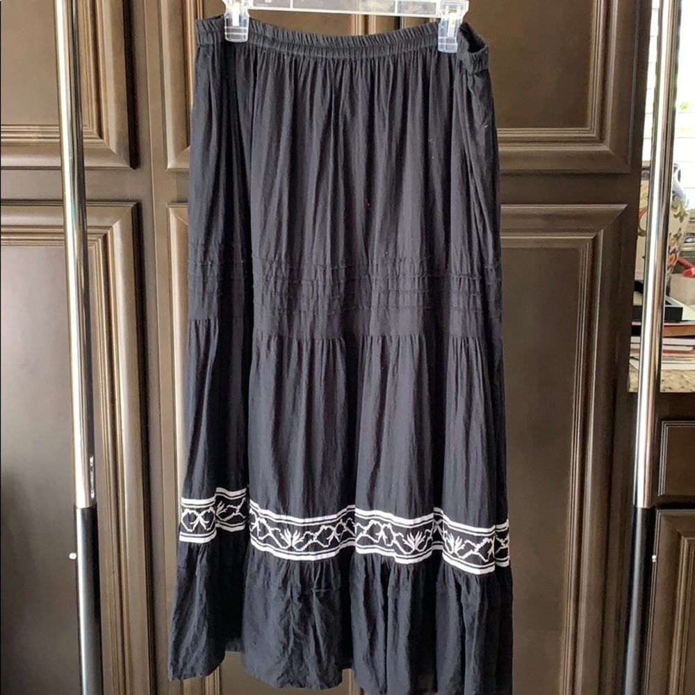 Black shirt with white embroidery